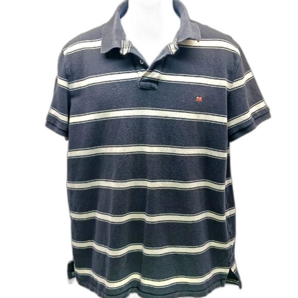 Polo by Ralph Lauren Other - Polo Jean Company Ralph Lauren Men's XL 2 Button Grey/Cream Stipe Polo. Vintage.
